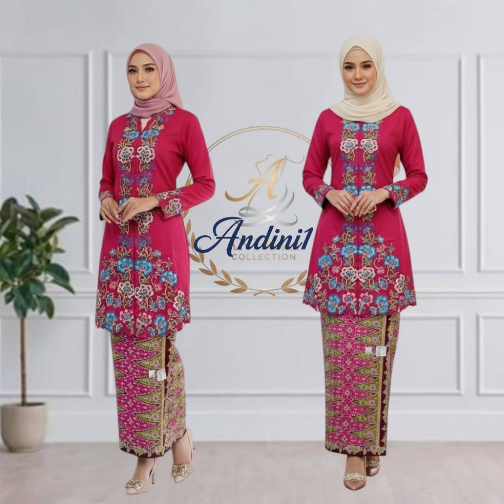 Kebaya Encim Dewasa Sulam Bordiran Warna Model Tunik Kebaya Encim Wanita Modern