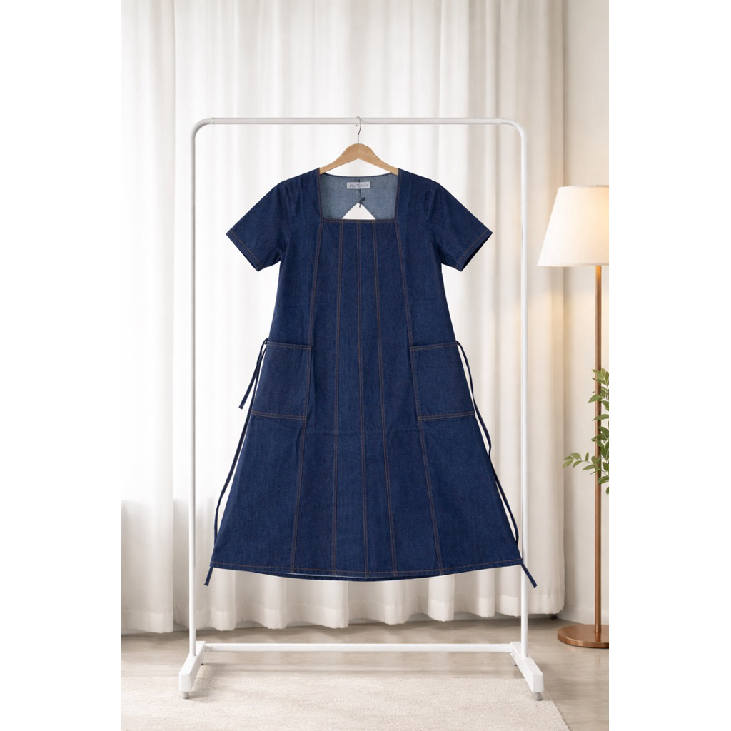 [ORIGINAL] Dress wanita zara | Midi dress wanita | dress Zara denim | Dress denim wanita