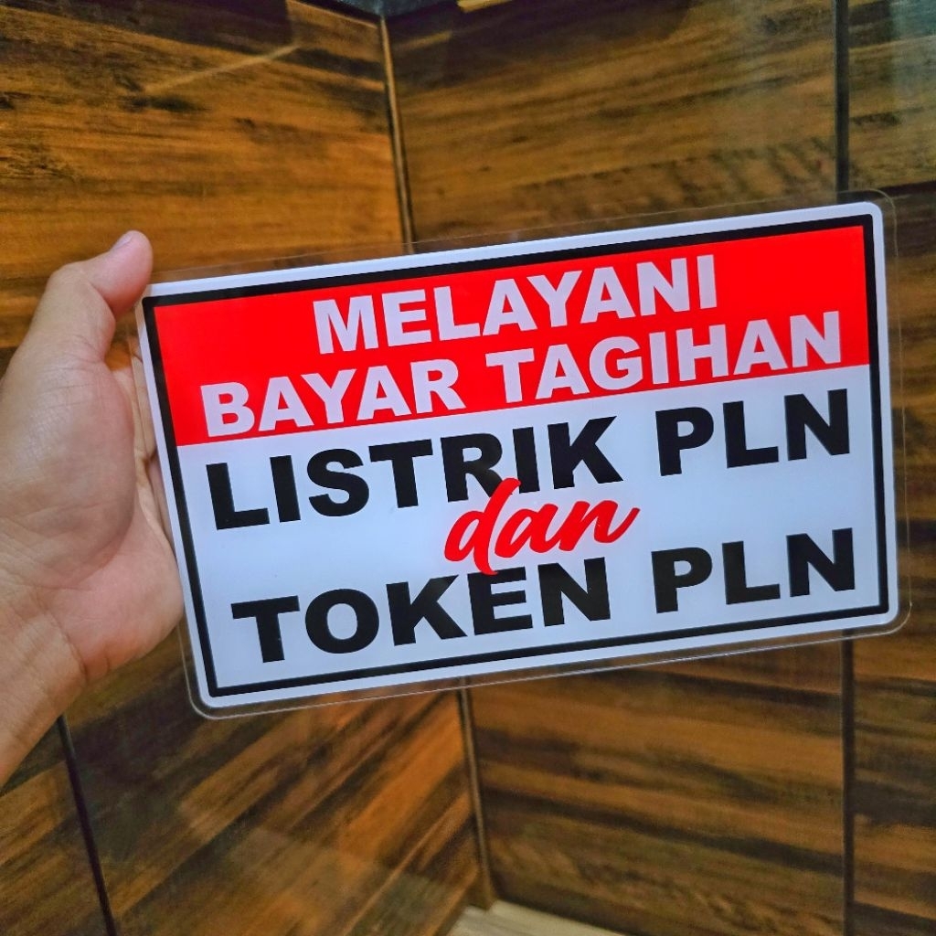acrilik melayani bayar tagihan listrik pln dan token pln ukuran 15 x 25
