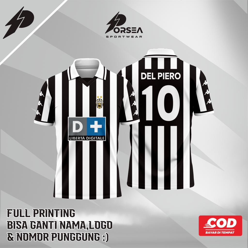 JERSEY RETRO JUVENTUS 1999 Free Ganti Nama & Nomor Punggung Full Printing