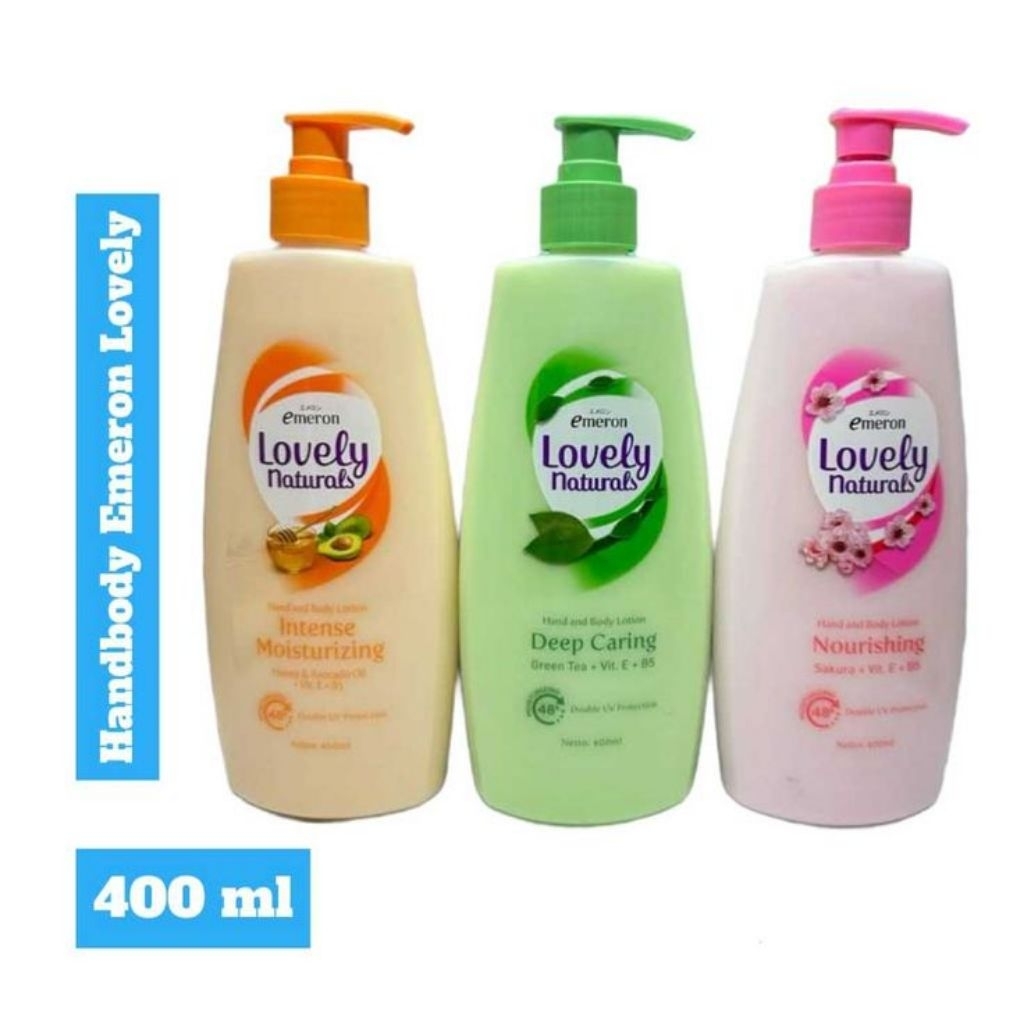 EMERON LOVELY natural hand and body Lotion 400ml - body Lotion emeron besar