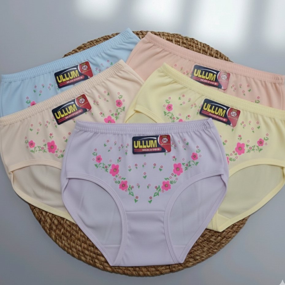 paket 12 pcs Celana Dalam Wanita Motif Bunga Adem Nyaman, CD cewek cangcut bumil haid busui JUMBO