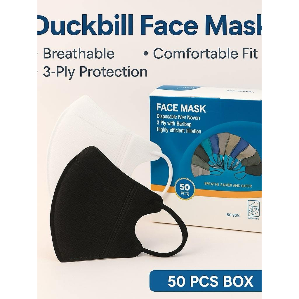 MASKER DUCKBILL isi 50 / masker duckbill putih isi 50 PCS murah /MASKER DUCKBILL HITAM ISI 50 PCS