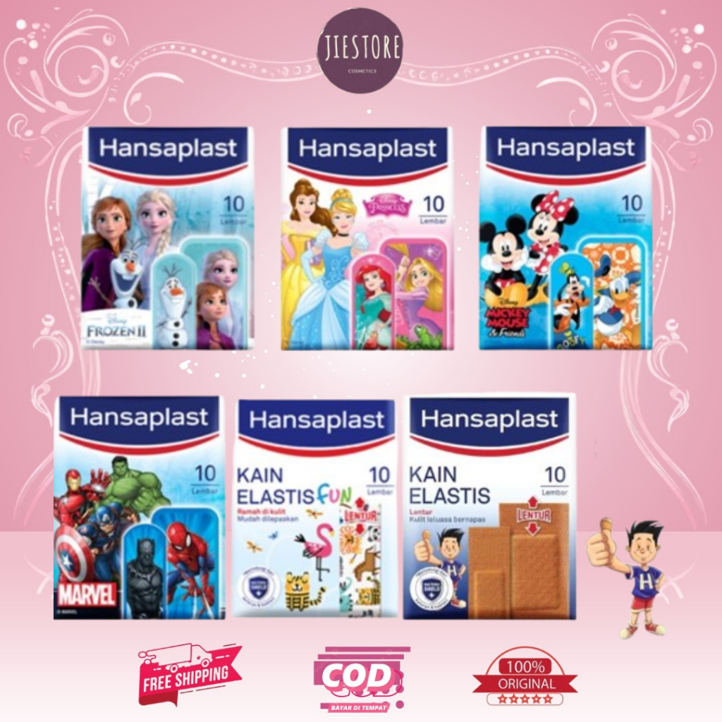 Hansaplast plester luka anak motif lucu / Hansaplast Kain Elastis Fun/ Hansaplast (STRIP) Anak Karak