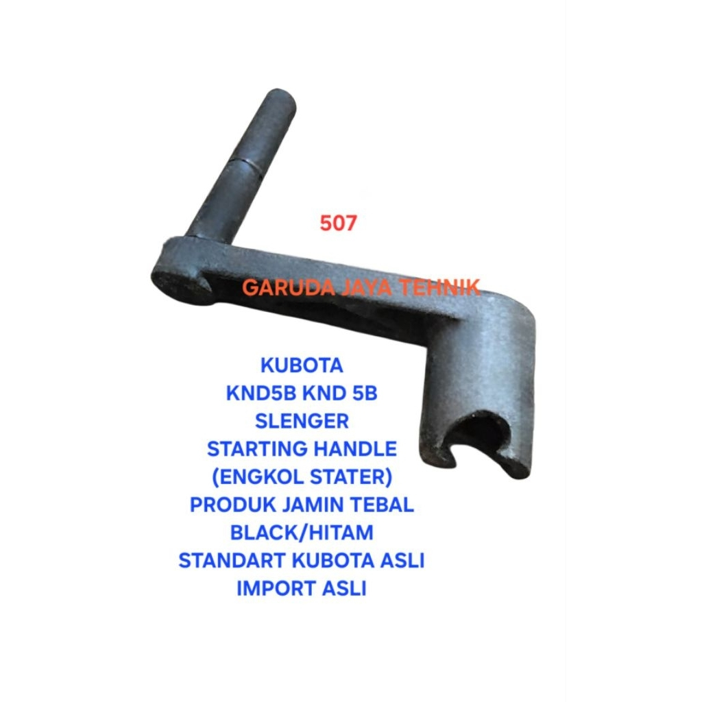 Kubota KND5B KND 5B. Slenger kubota starting handle engkol mesin kubota KND5B KND 5B. Produk tebal H