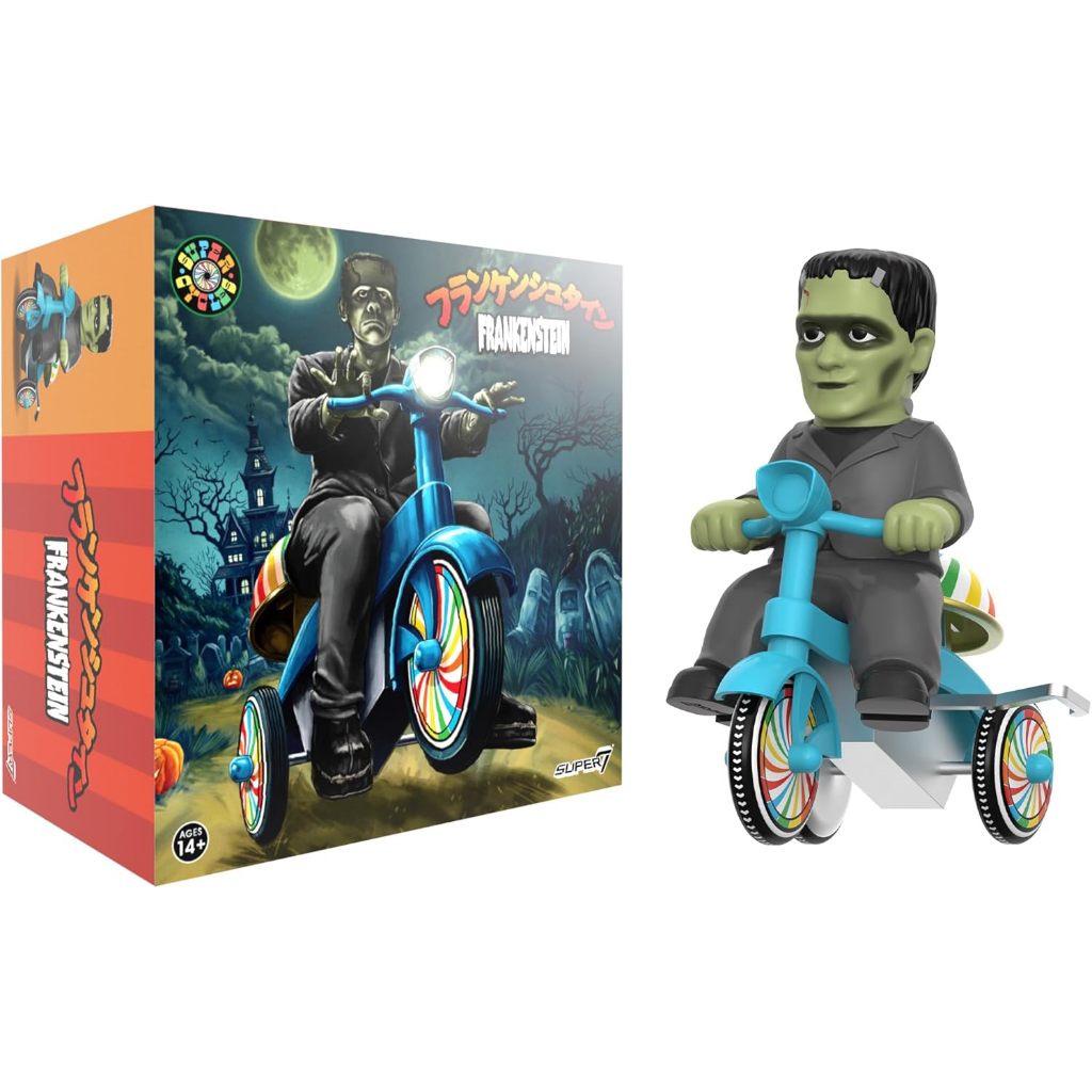 Super7 Universal Monsters Super Cycles - Frankenstein (Black w/Blue Trike) Action Figure