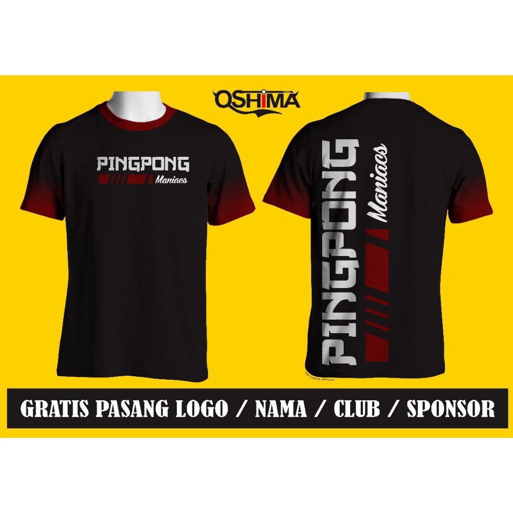 KAOS JERSEY OLAHRAGA PINGPONG MANIACS