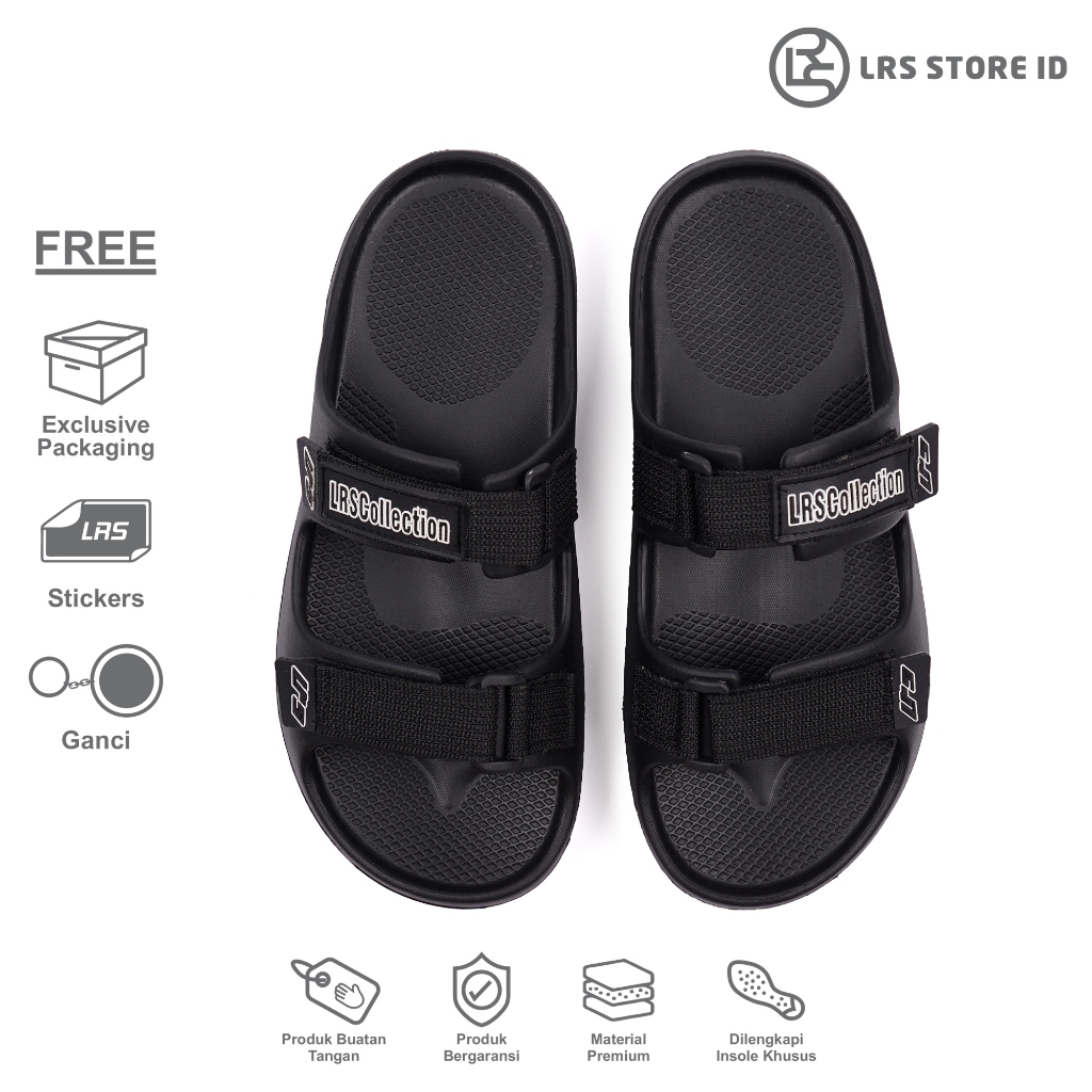 LRS Store Id - LRS CASUAL ONYX WHITE ACCENT Sandal Casual Slop LRS Sandal Pria Selop