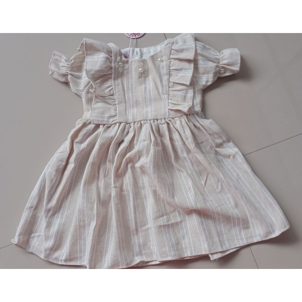 HAIDEE ORLIN Dress Humaira Kids Linen Size M Anak Perempuan