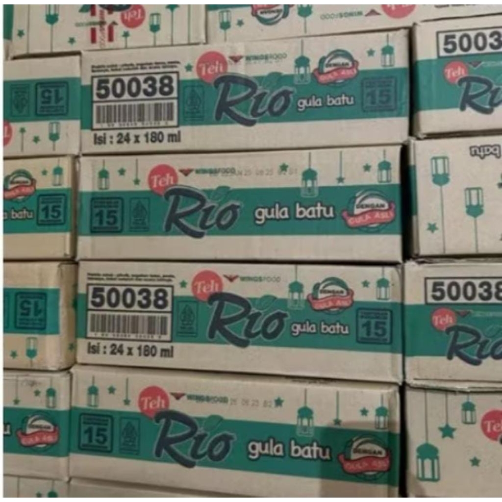 TEH RIO 180ml ( 1KARTON ISI 24PCS)  RASA GULA BATU DAN ORIGINAL EXP AMAN