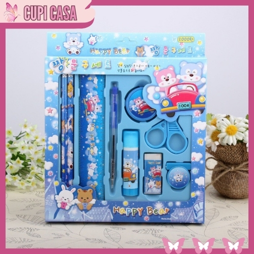 2009 Pencil Set 9 In 1 Alat Tulis Sekolah Anak Lengkap