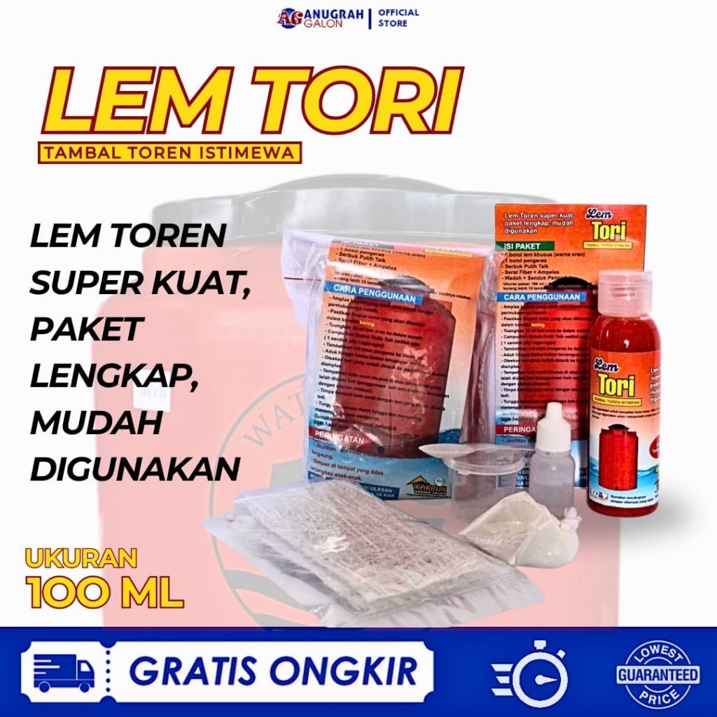 Lem Toren & Galon Berkualitas Super Kuat Mengatasi Kebocoran pada Tandon Air Kemasan 100ml
