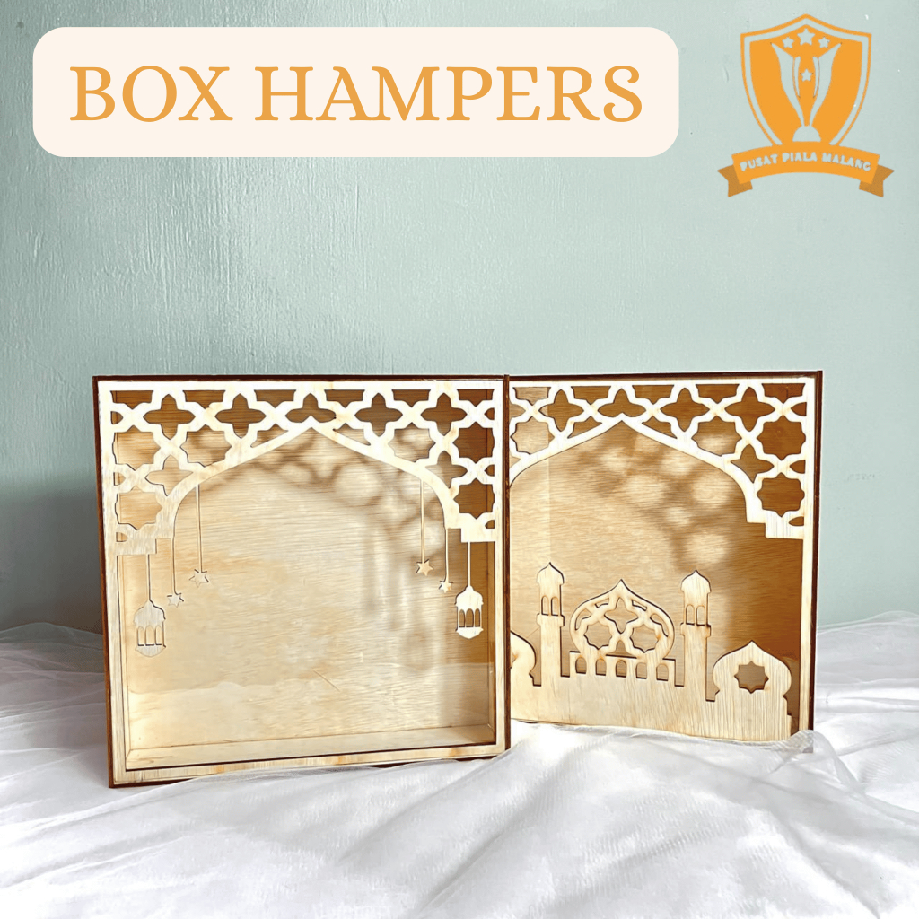 Box Hampers Idul Fitri Persegi Aesthetic Kayu | Box Hampers Custome Lebaran | Box Parcel