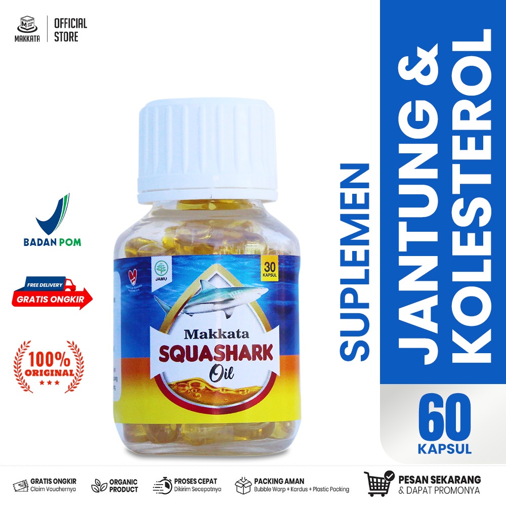 MAKKATA Minyak Ikan Hiu Squashark Oil Untuk Meningkatkan Imun Booster Tubuh & Murunkan Kolesterol
