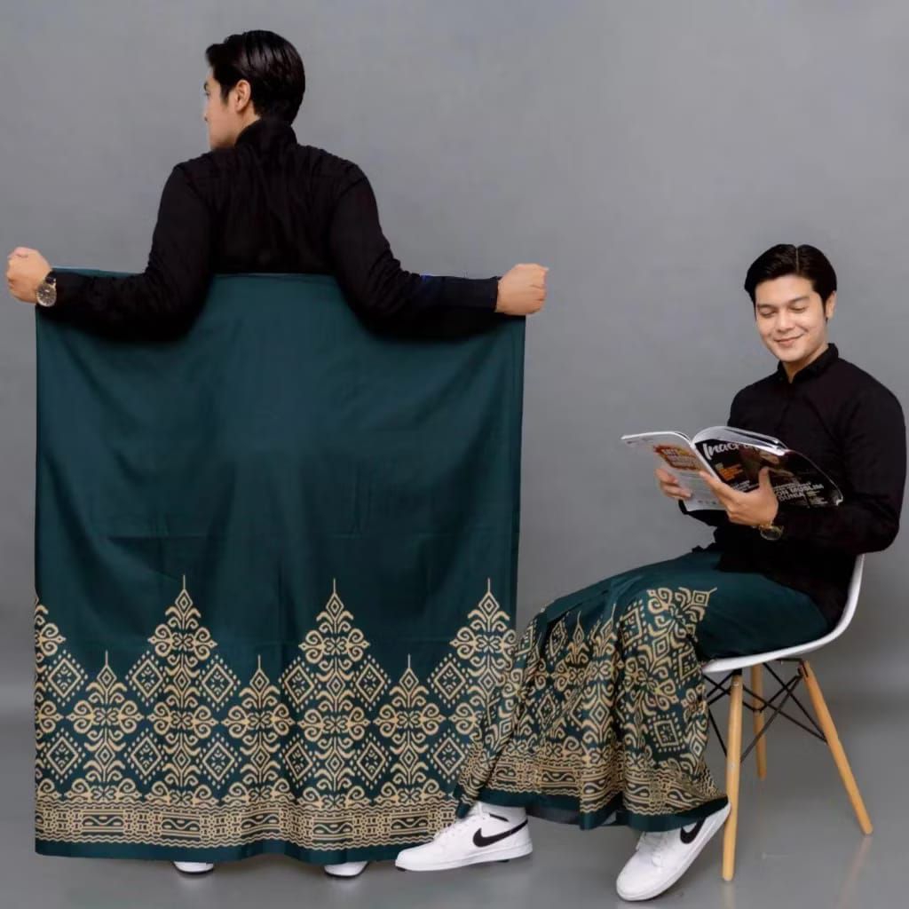 100rb dapet 3pcs sarung pria dewasa motif batik sarwon terlaris warna hitam abu putih hijau navy/Sar