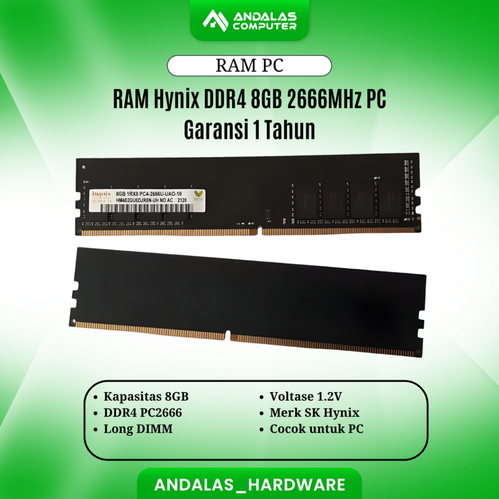 Hynix Ram Ddr4 8GB 2666MHz Longdimm