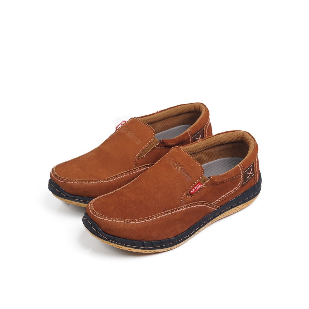 Sepatu Kickers / Sepatu Casual Pria Bahan Kulit Asli 100% Sol Karet Murah Keren Elegan / Sepatu Slip