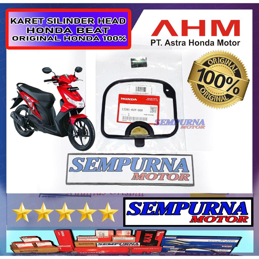 12391-KVY-900 Karet Silinder Head Beat 100% Original Honda Asli Ori HGP