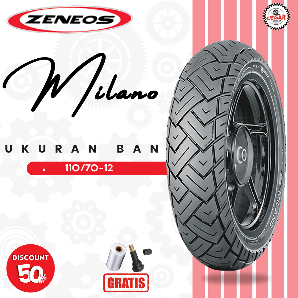 Ban Motor Vespa Matic ZENEOS MILANO 110/70 Ring 12 Tubeless