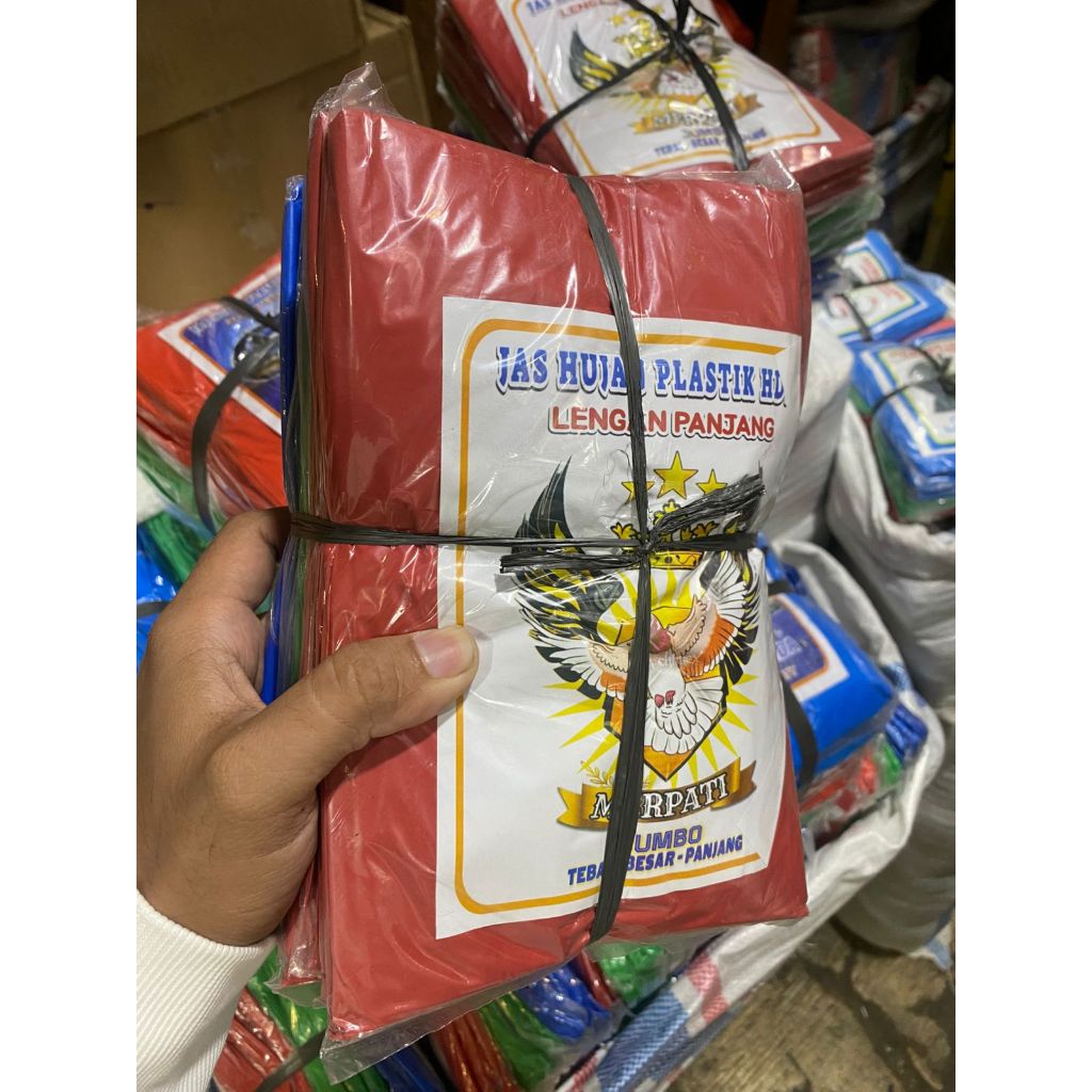 12Pcs Jas Hujan Plastik Tebal Ponco Merpati 1 Lusin / Jas Hujan Plastik HDPE Tebal / Jas Hujan 1 Lus