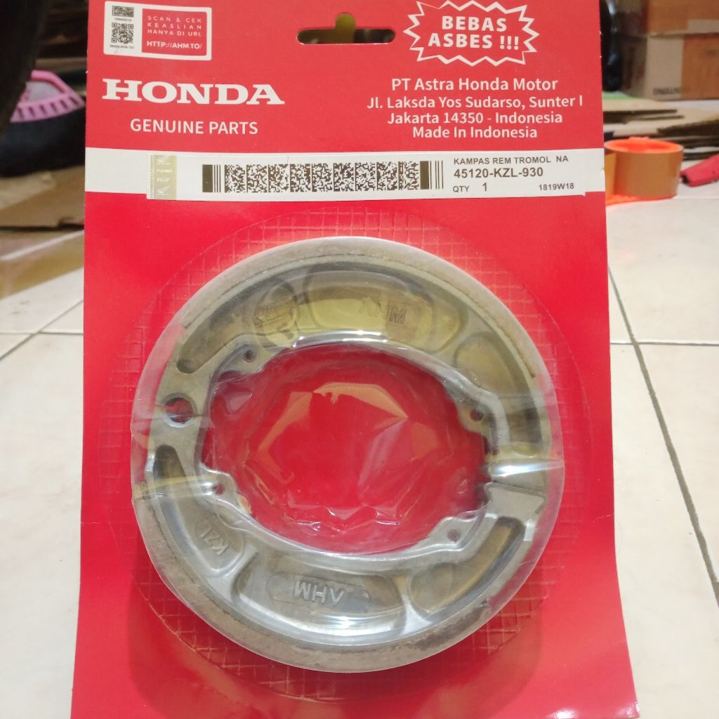 Kampas Rem Belakang Honda Beat Vario Beat fi Spacy KZL ORi