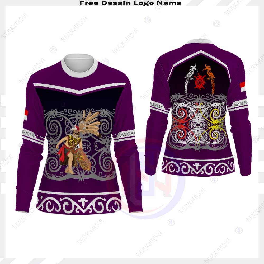 Kaos Wanita Baju Dayak Kalimantan / Jersey Dayak Fullprint / Baju Dayak Kalimantan Fullprint