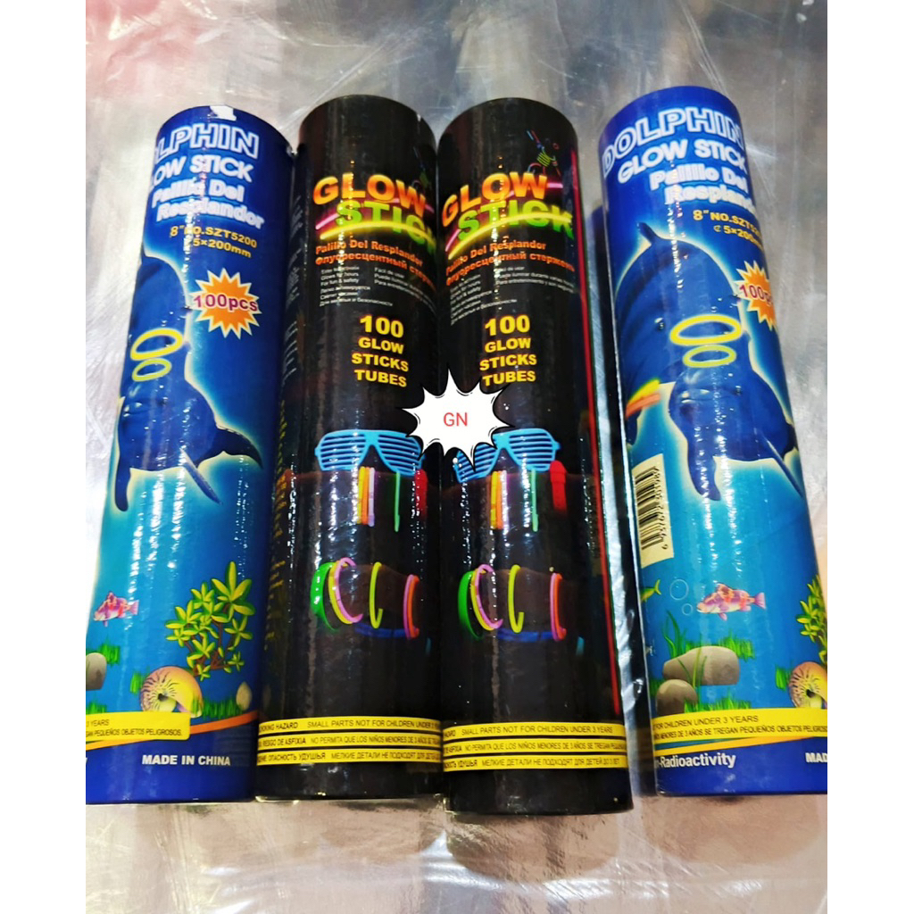 100pcs Glow Stick Glowing Stick Glow In The Dark / Stick Gelang Fosfor Neon