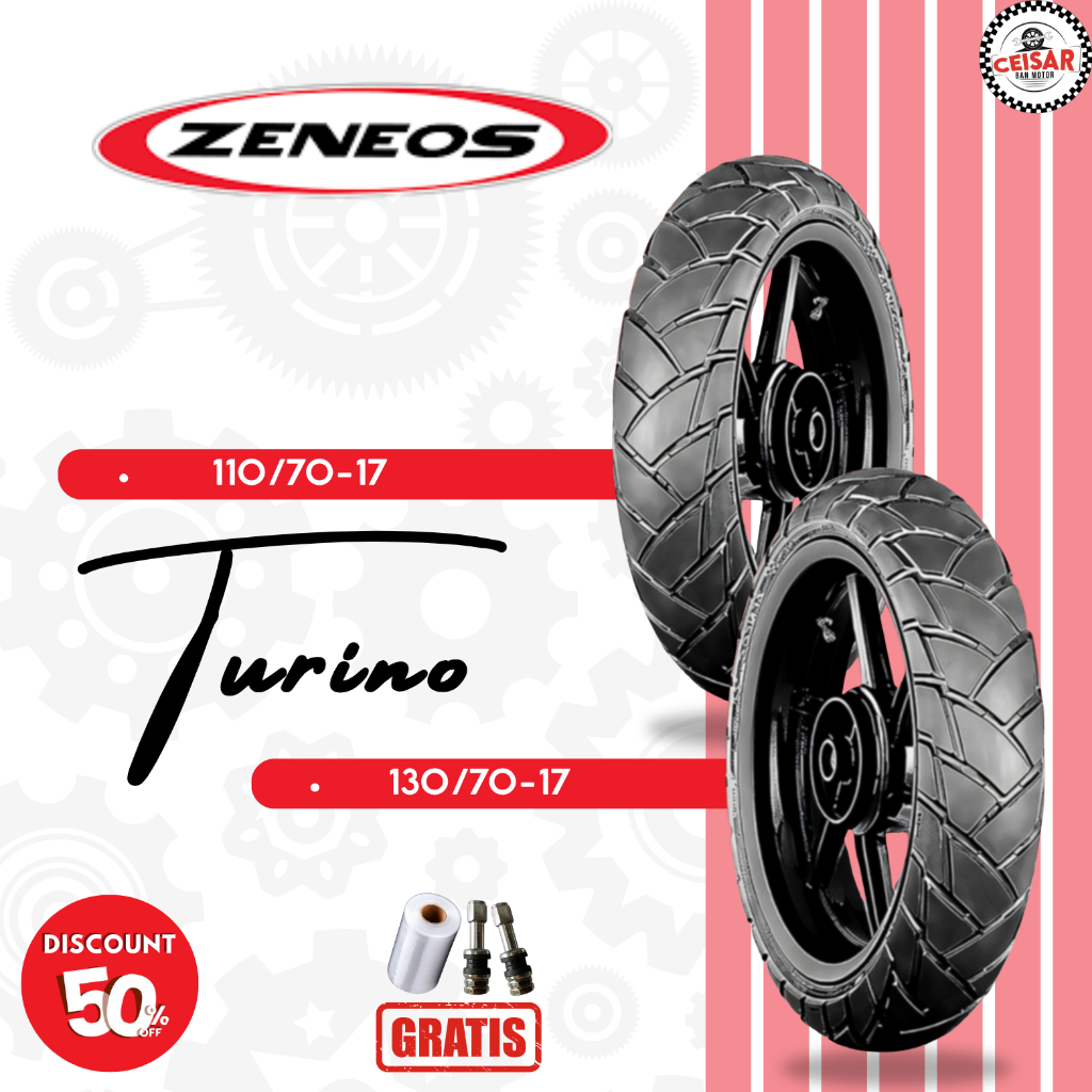 Paket Ban Motor Adventure Touring Zeneos Turino 110/70 + 130/70 Ring 17 Tubeless