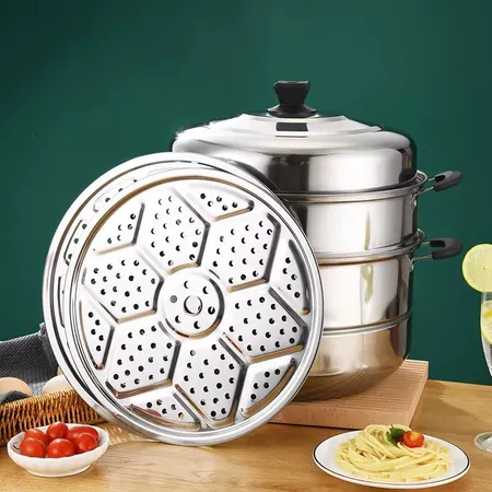 Panci kukus stainless steel steamer serbaguna dandang kukusan 3 tingkat kapasitas besar