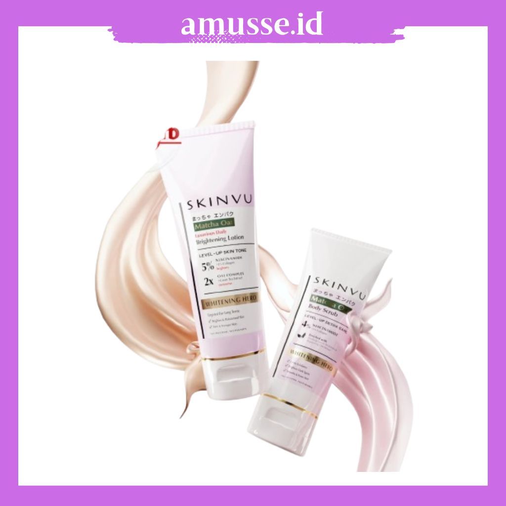 SKINVU - Bundling Skinvu Whitening Body Lotion Dan Body Scrub | Body Care | Paket Pencerah Badan