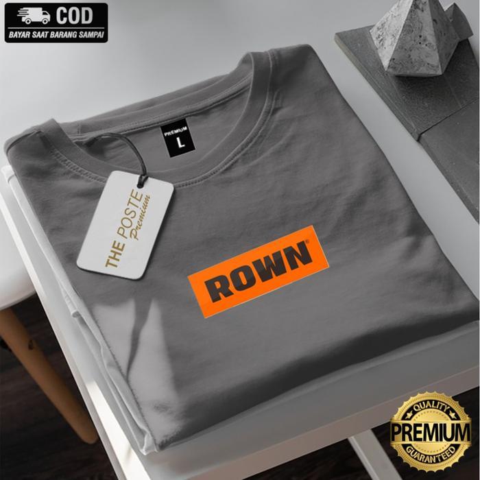 T-Shirt Pria Kaos Rown Division abu tua - Rown Division Kaos Flampy - Rowndvsn Kaos Pria Distro