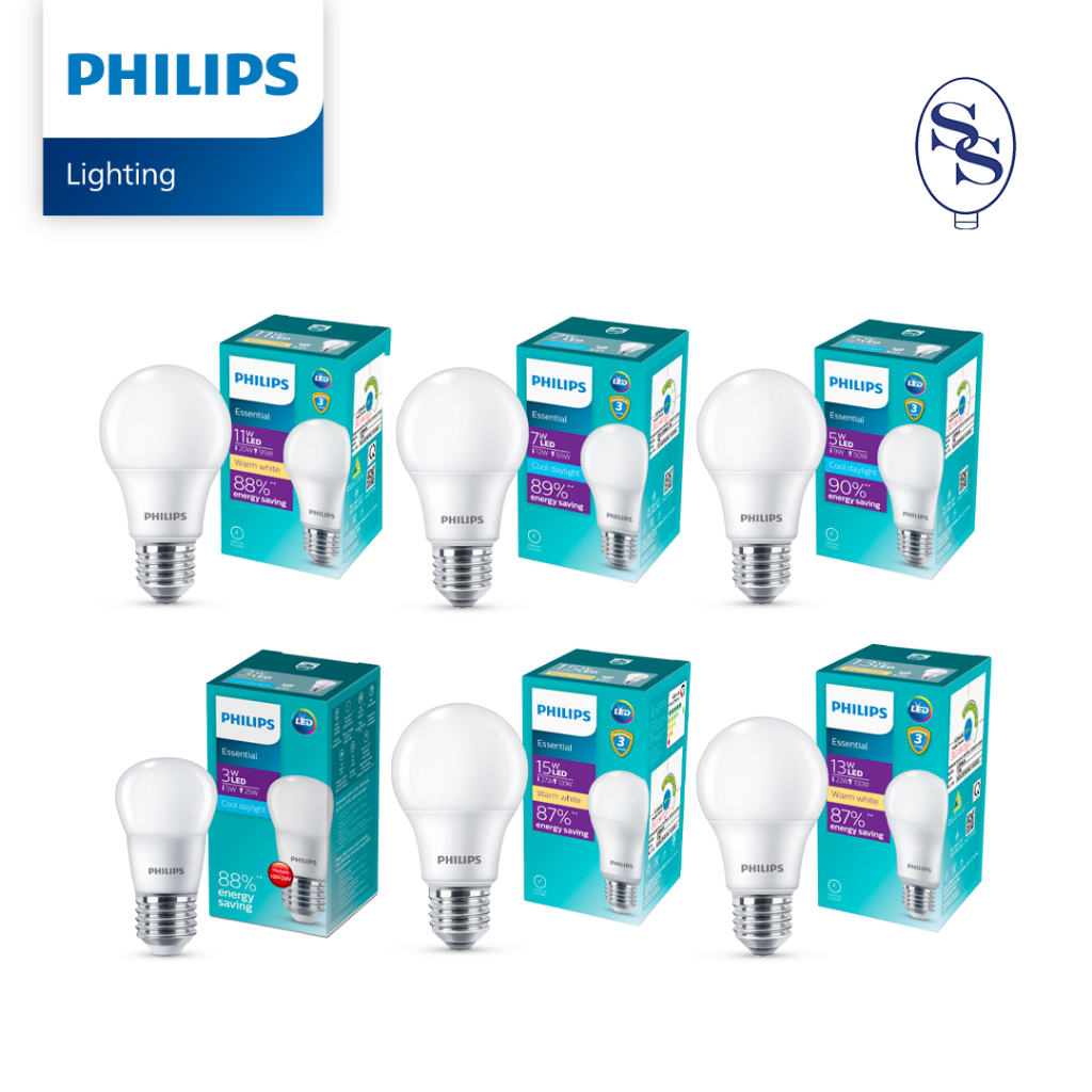 PHILIPS LED ESSENTIAL BULB 3W 5W 7W 9W 11W 13W SNI BERGARANSI