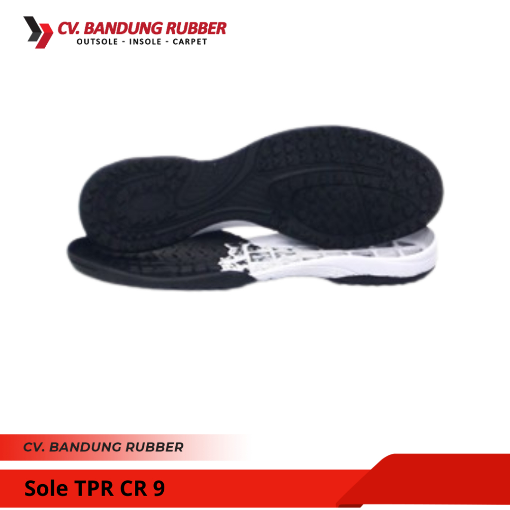Outsole TPR CR 9 Putih Hitam Untul Sepatu Olahraga Badminton Sol Bola Sol Olahraga Sol Sport  Sol Se