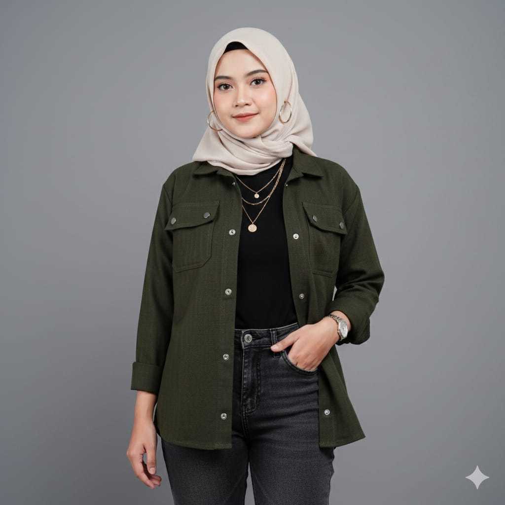 Daone Jaket Semi Parka Outer Atasan Wanita Oversize