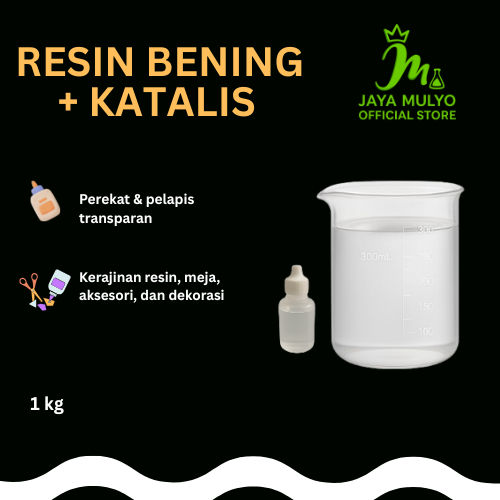 Resin Bening 1 kg + Katalis 30 ml / Resin Clear / Resin Pelapis / Resin Bening + Katalis