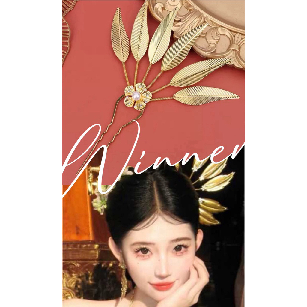 Cucuk Cempaka Kantil Lapis Emas permata mutiara Tusuk Konde Cempaka Kantil bali