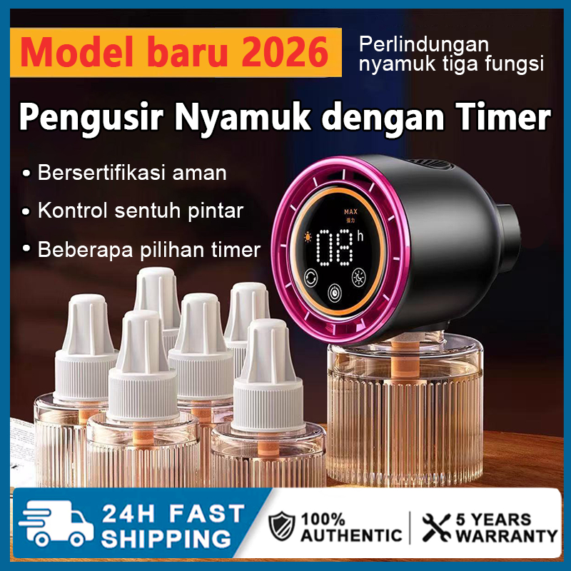 Alat Pengusir Nyamuk Elektrik Cair Otomatis Ramah Ibu dan Bayi Timer Digital Lampu Anti Nyamuk Untuk