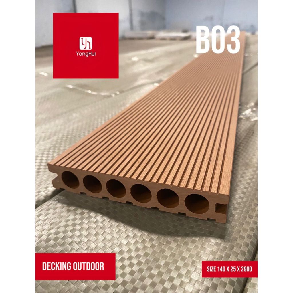 flooring Decking WPC Outdoor Motif Kayu Lantai Decking Kayu Kolam Renang / Taman
