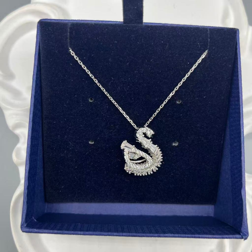 Swarovski Swan Necklace White Crystal Swan Crystal Necklace
