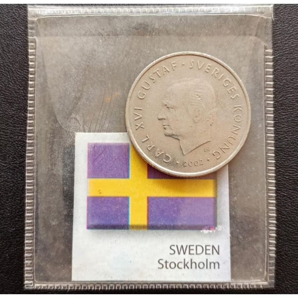 TP6lm TP8sw TP5km Koin Sweden 1 Krona Swedia 2001 Koleksi Coin Lama Kuno Jadul Antik Langka Asing Lu