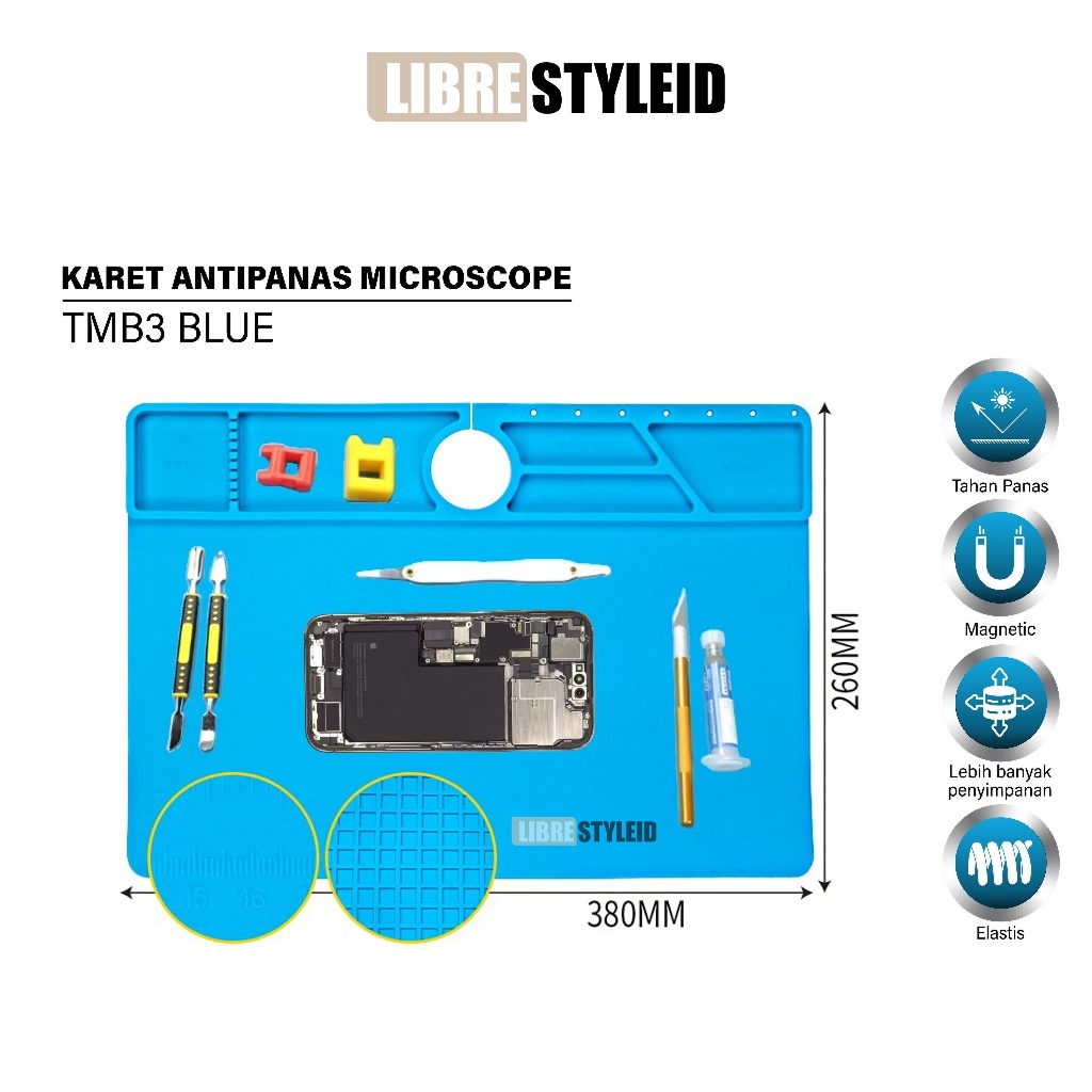 KARET ANTIPANAS MICROSCOPE TMB3 BLUE ORIGINAL - TATAKAN KARPET MICROSCOPE - KARPET ANTIPANAS TEKNISI