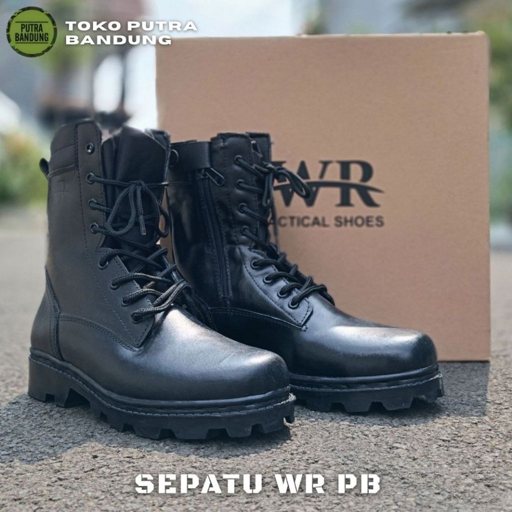 PDL Tactical Hitam Sepatu PDL WR Tactical Hitam Kulit Dop Canvas Waterproof Ukuran 39-45 Sepatu PDL 