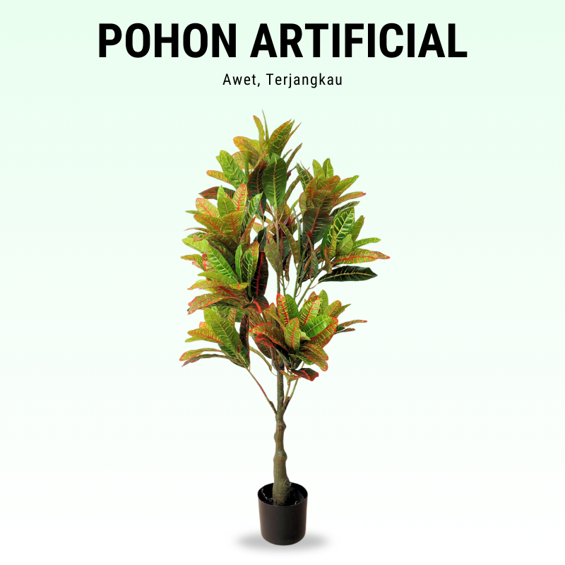 Pohon Puring Macan Plastik Dekorasi Artifisial Sudut Ruangan Tanaman Hias PBP81