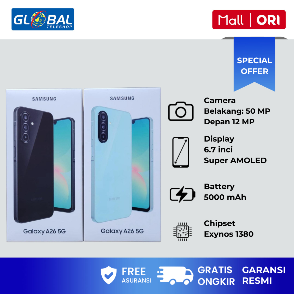 Samsung Galaxy A26 5G 8/256GB Galaxy AI | Smartphone AI | Baterai 5000mAh Garansi Resmi Samsung Indo