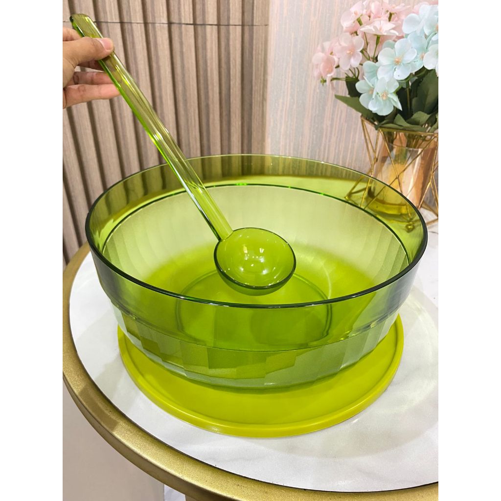mangkuk besar ORI Tupperware WATERCOLOR BOWL with LADLE 6 liter | es soup buah | table collection