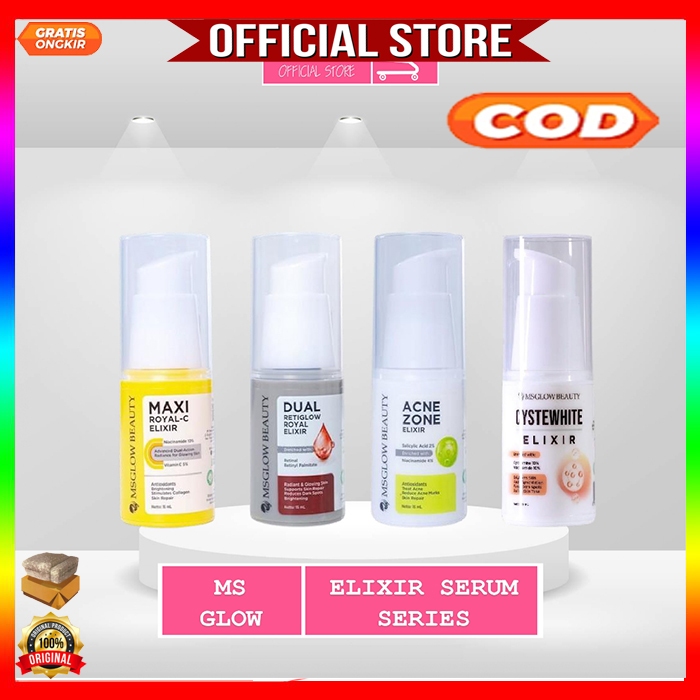 [AKTIVASI]MS GLOW ELIXIR BOOSTER | ROYAL -C | DUAL RETIGLOW | ACNE ZONE NIACINEMIDE SERUM ENCAPSULAT