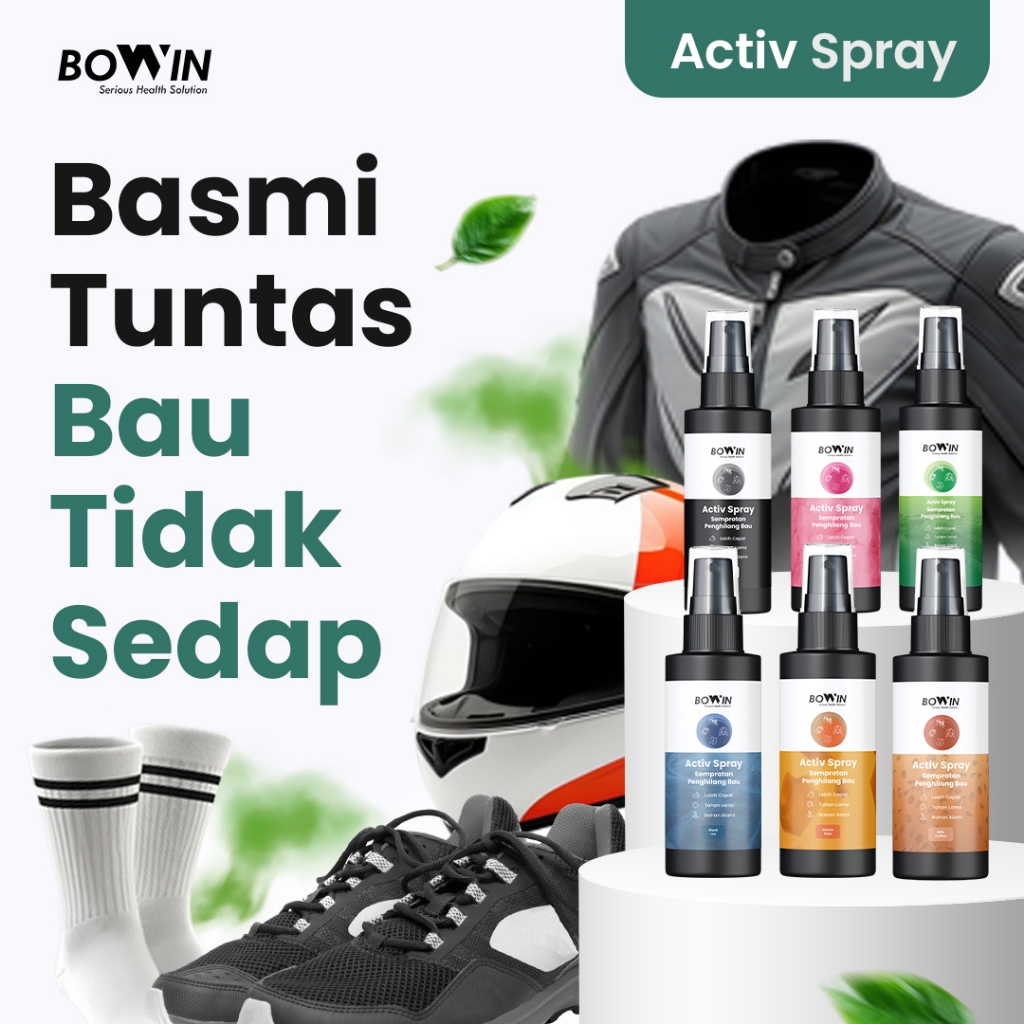 Bowin Activ Spray - Parfum Helm Motor/ Semprotan Penghilang Bau Jaket & Parfum Sepatu