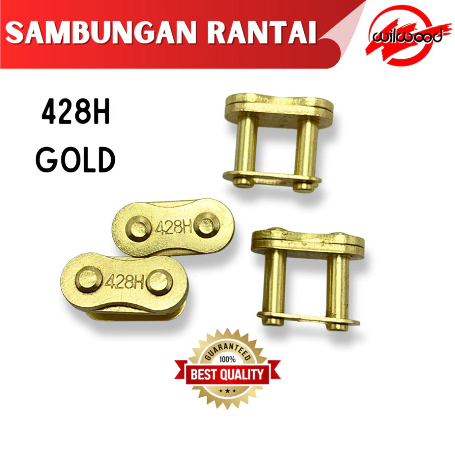 [ WILWOOD ] 1 PCS Sambungan Rantai Tebal 428H Universal | Sambungan Rante Tebal 428 H Gold