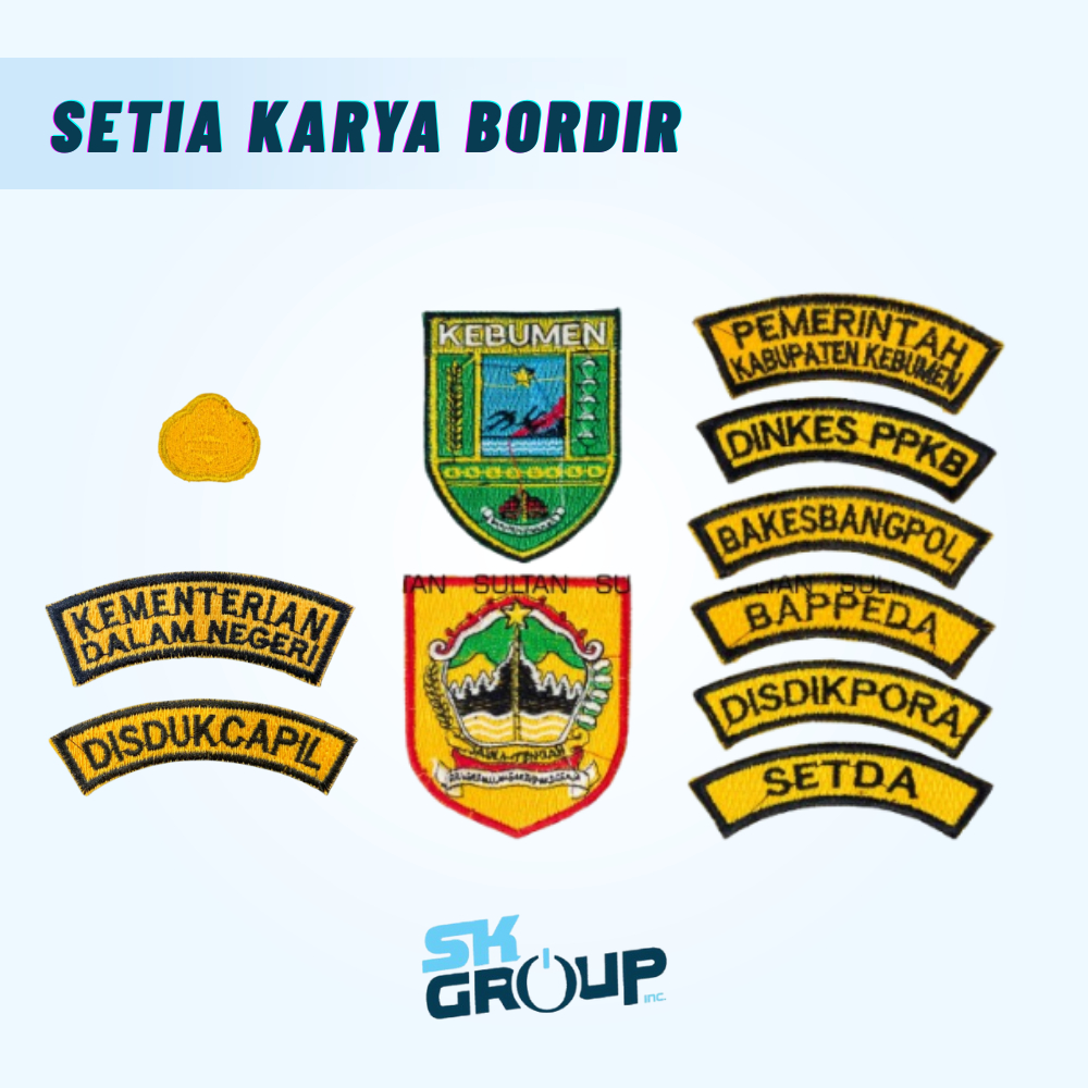 GROSIR 100 Bet Bordir ASN PDH PEMDA PEMKAB Kebumen Jateng Dinas – Emblem Patch Instansi Kemendagri