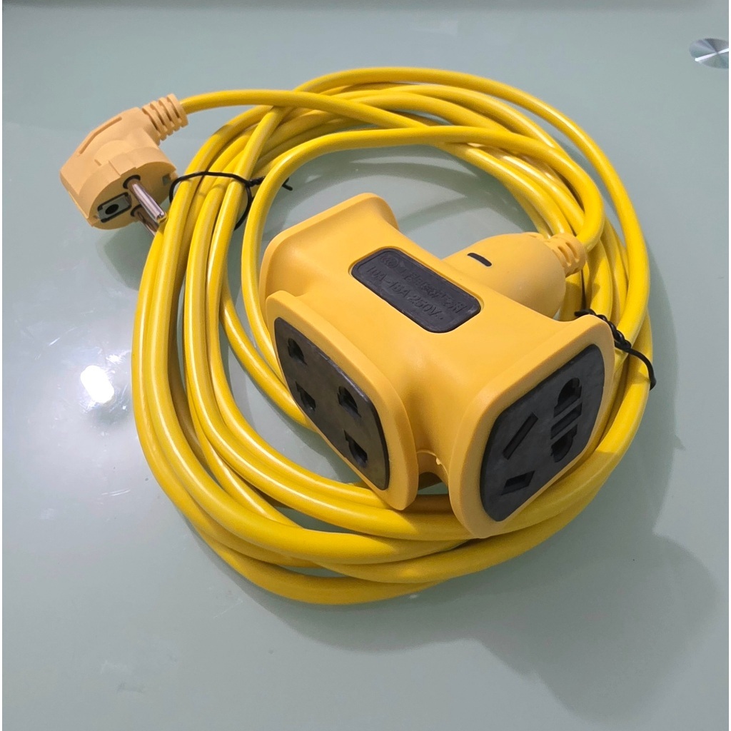 Sambungan Kabel 4 Lubang 5m 10m Long Extension Cord Cable Steker Colokan